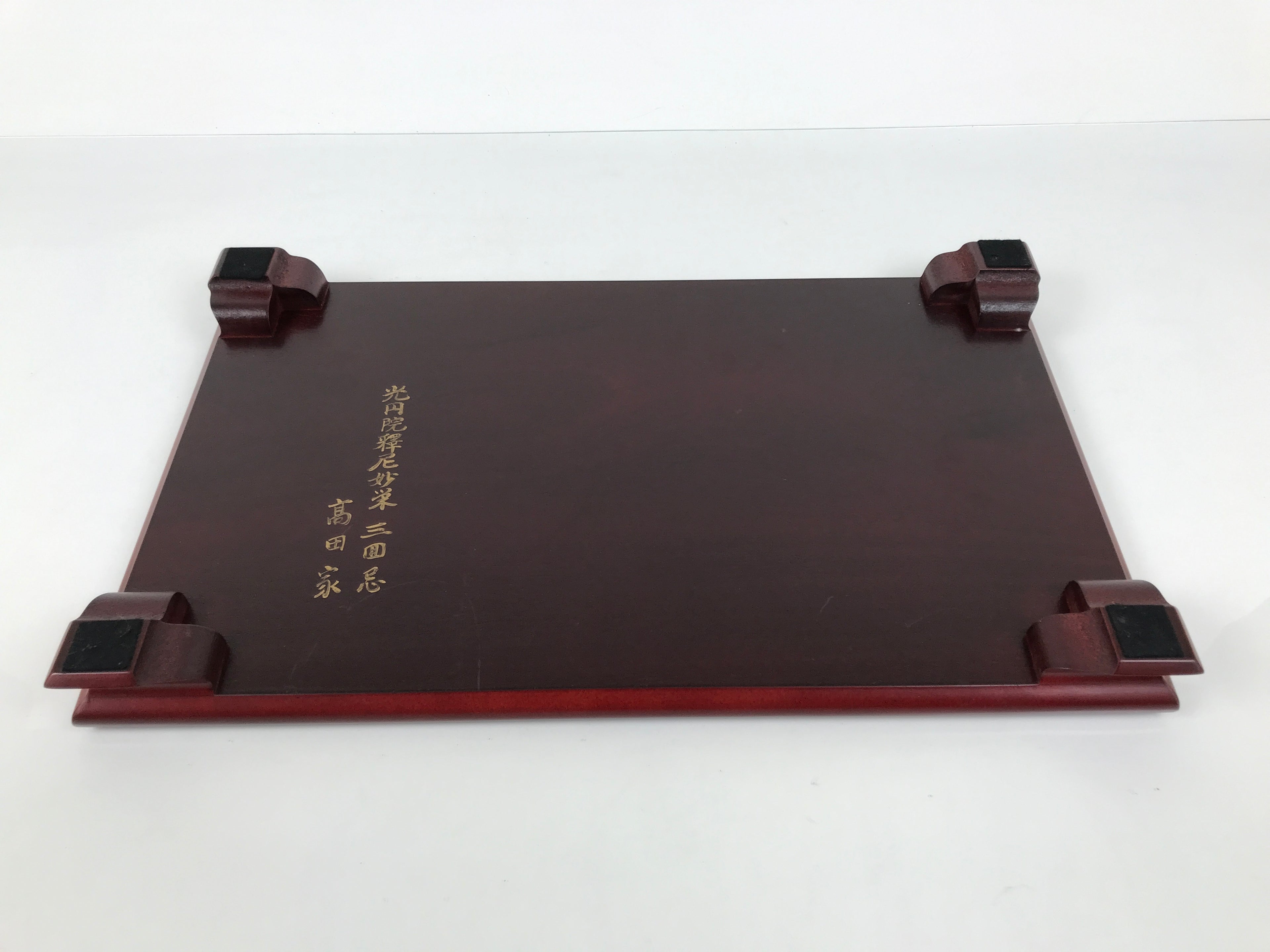 Japanese Brushed Lacquer Wooden Flower Vase Stand Kadai Ikebana Bonsai Red WT597