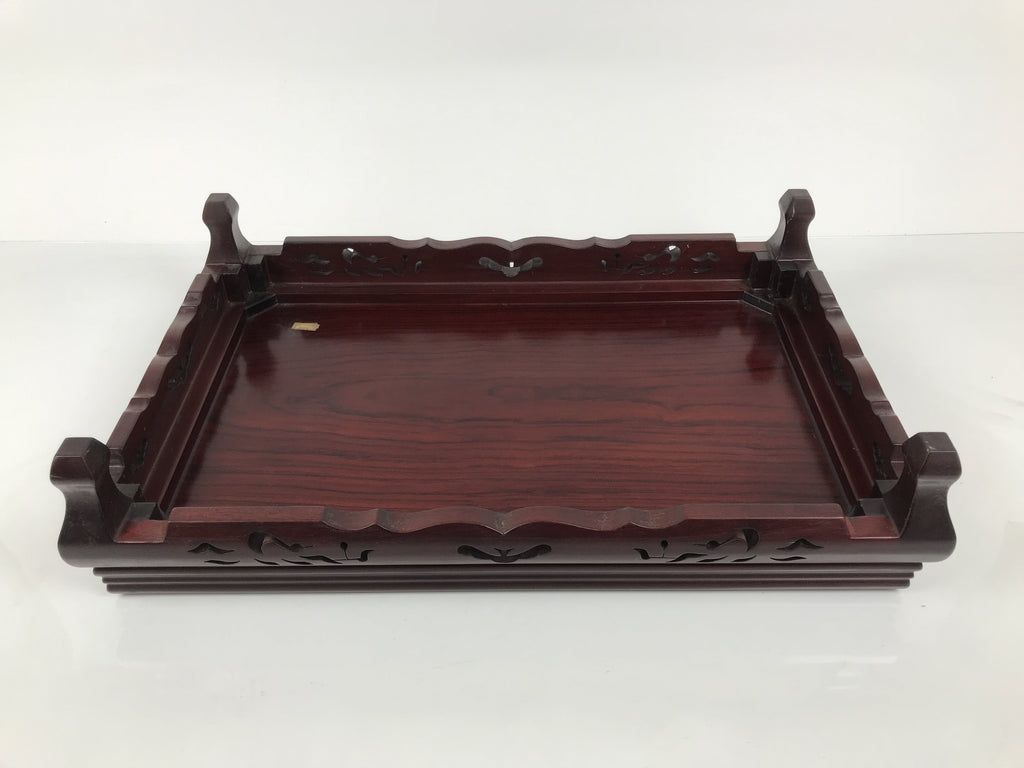 Japanese Brushed Lacquer Wooden Flower Vase Stand Vtg Kadai Ikebana Bonsai WT577