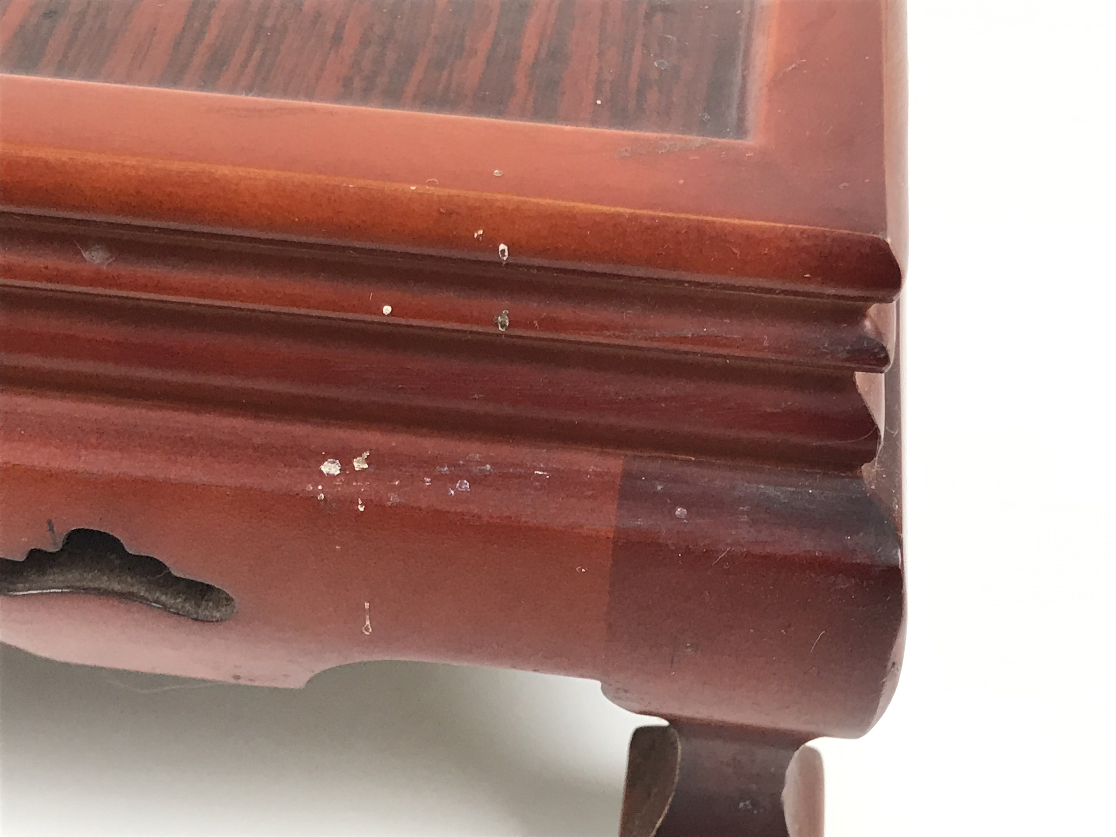 Japanese Brushed Lacquer Wooden Flower Vase Stand Vtg Kadai Ikebana Bonsai WT578