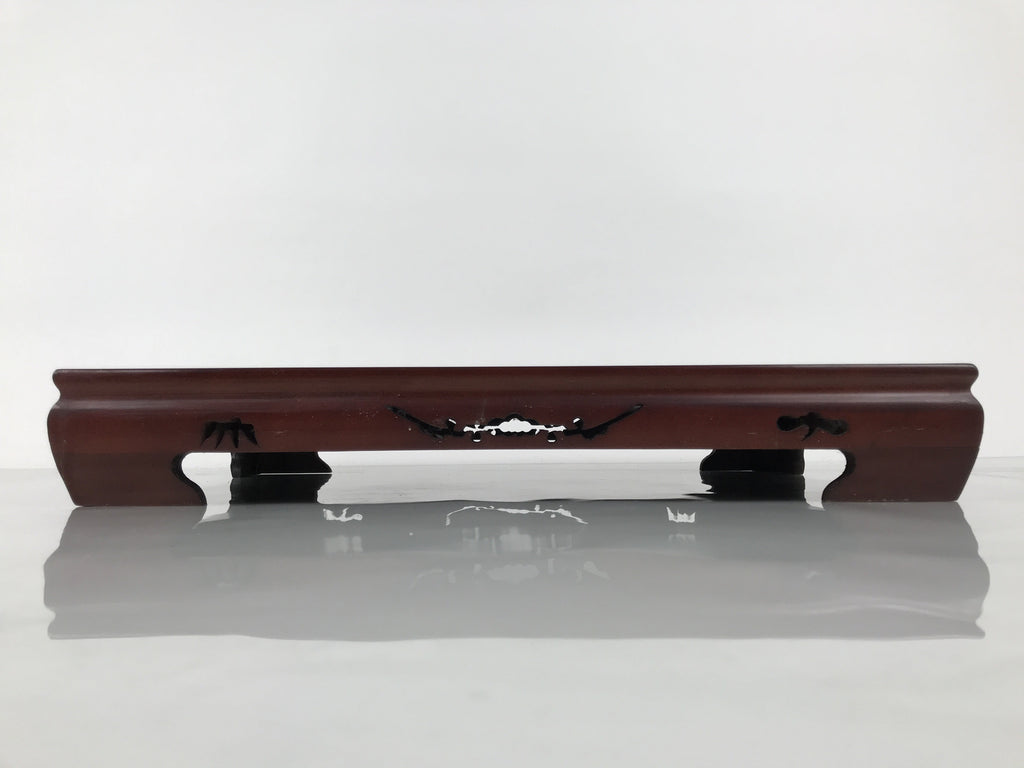Japanese Brushed Lacquer Wooden Flower Vase Stand Vtg Kadai Ikebana Bonsai WT585