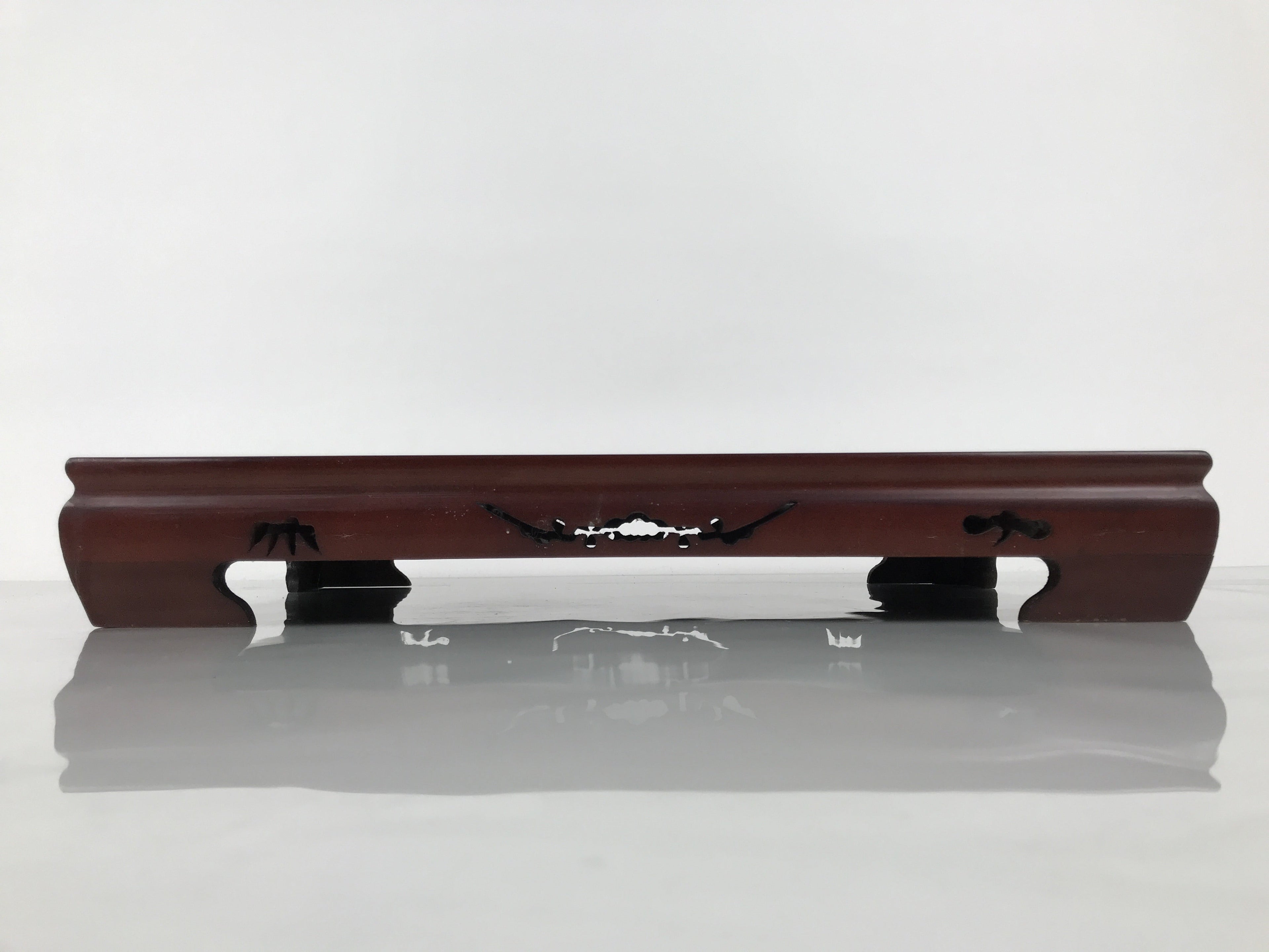 Japanese Brushed Lacquer Wooden Flower Vase Stand Vtg Kadai Ikebana Bonsai WT585
