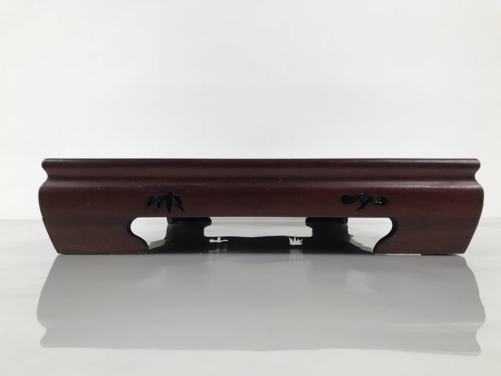 Japanese Brushed Lacquer Wooden Flower Vase Stand Vtg Kadai Ikebana Bonsai WT585
