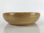 Japanese Brushed Lacquer Wooden Kashiki Snack Bowl Vtg Kashibachi Brown L154