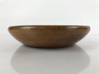 Japanese Brushed Lacquer Wooden Kashiki Snack Bowl Vtg Kashibachi Brown L155