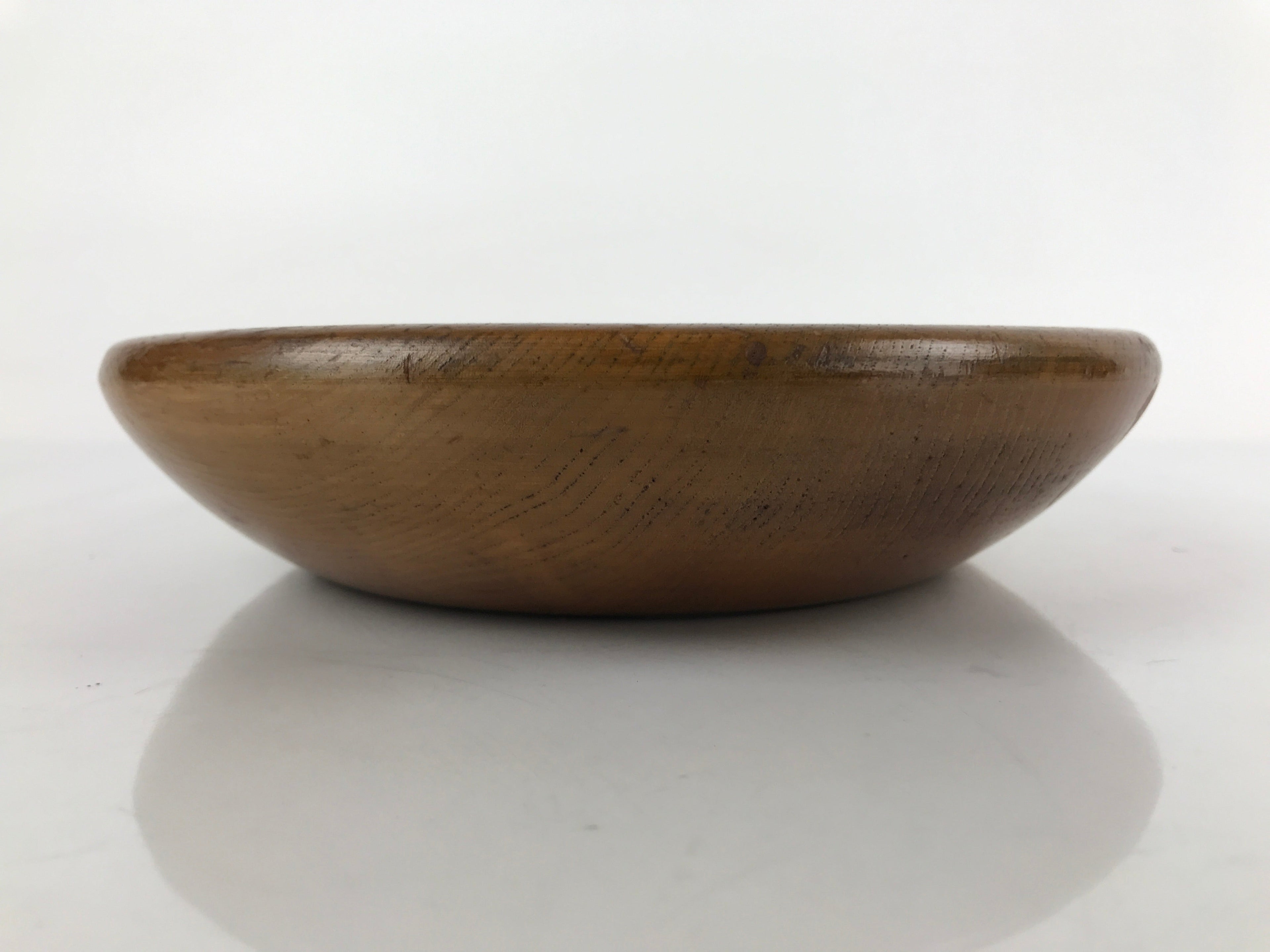 Japanese Brushed Lacquer Wooden Kashiki Snack Bowl Vtg Kashibachi Brown L155