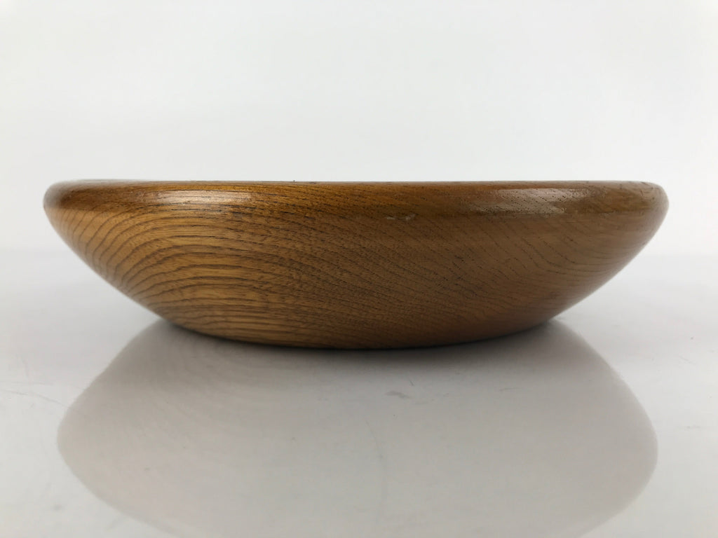 Japanese Brushed Lacquer Wooden Kashiki Snack Bowl Vtg Kashibachi Brown L155