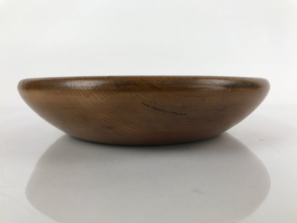 Japanese Brushed Lacquer Wooden Kashiki Snack Bowl Vtg Kashibachi Brown L155