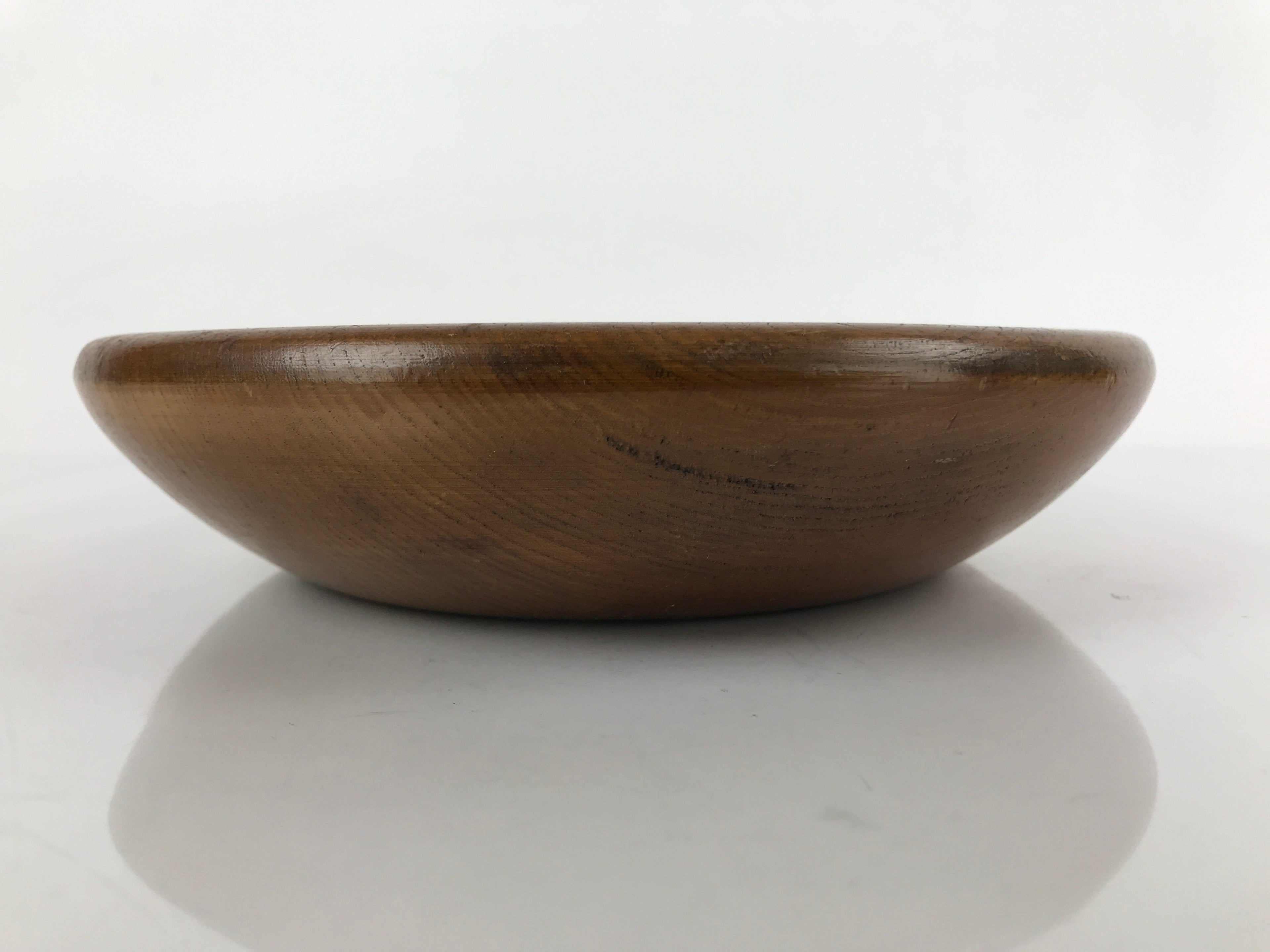 Japanese Brushed Lacquer Wooden Kashiki Snack Bowl Vtg Kashibachi Brown L155