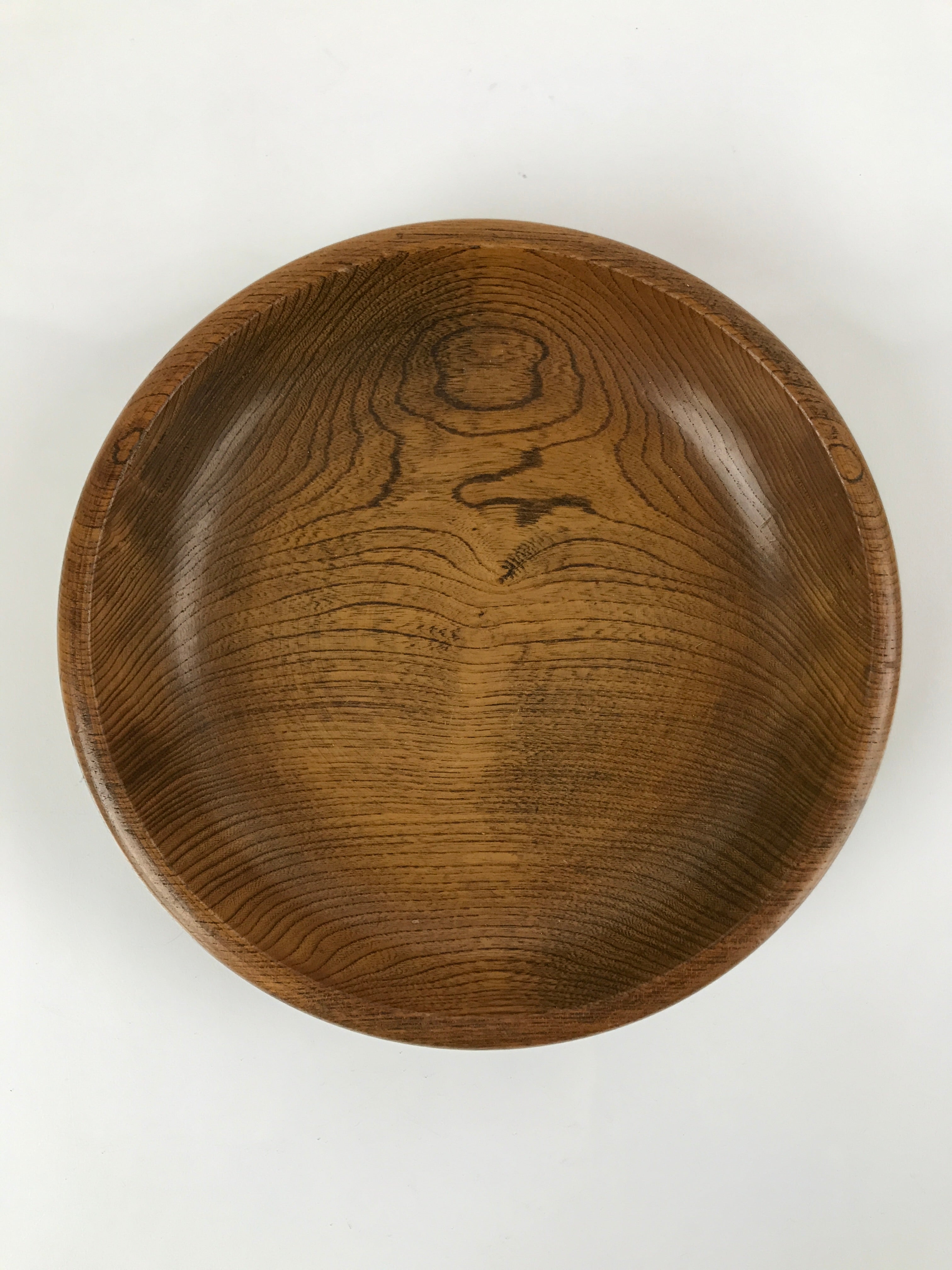 Japanese Brushed Lacquer Wooden Kashiki Snack Bowl Vtg Kashibachi Brown L155