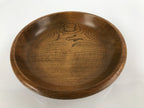Japanese Brushed Lacquer Wooden Kashiki Snack Bowl Vtg Kashibachi Brown L155