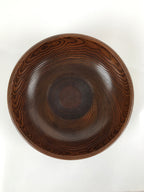 Japanese Brushed Lacquer Wooden Kashiki Snack Bowl Vtg Kashibachi Brown L156