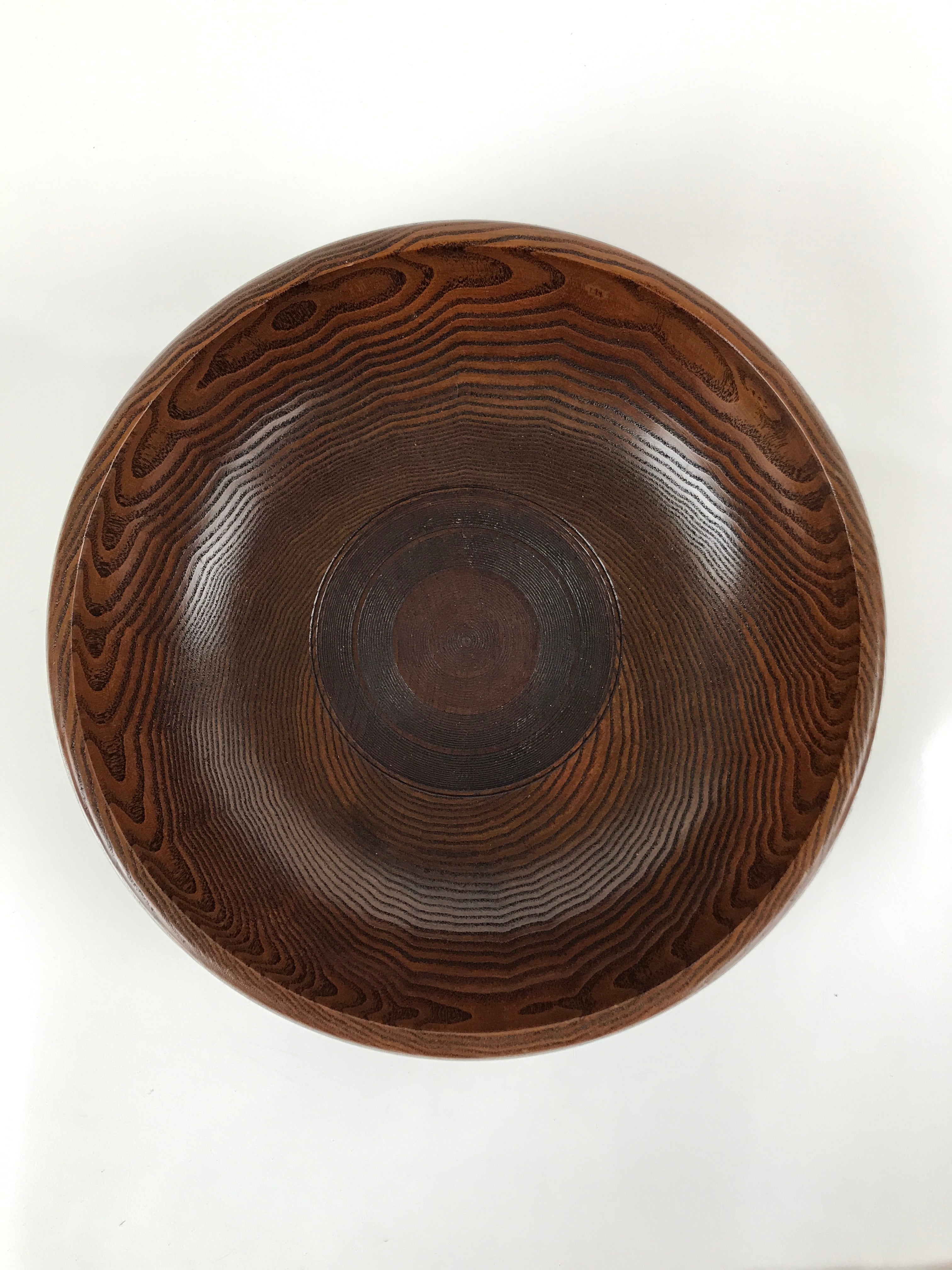 Japanese Brushed Lacquer Wooden Kashiki Snack Bowl Vtg Kashibachi Brown L156