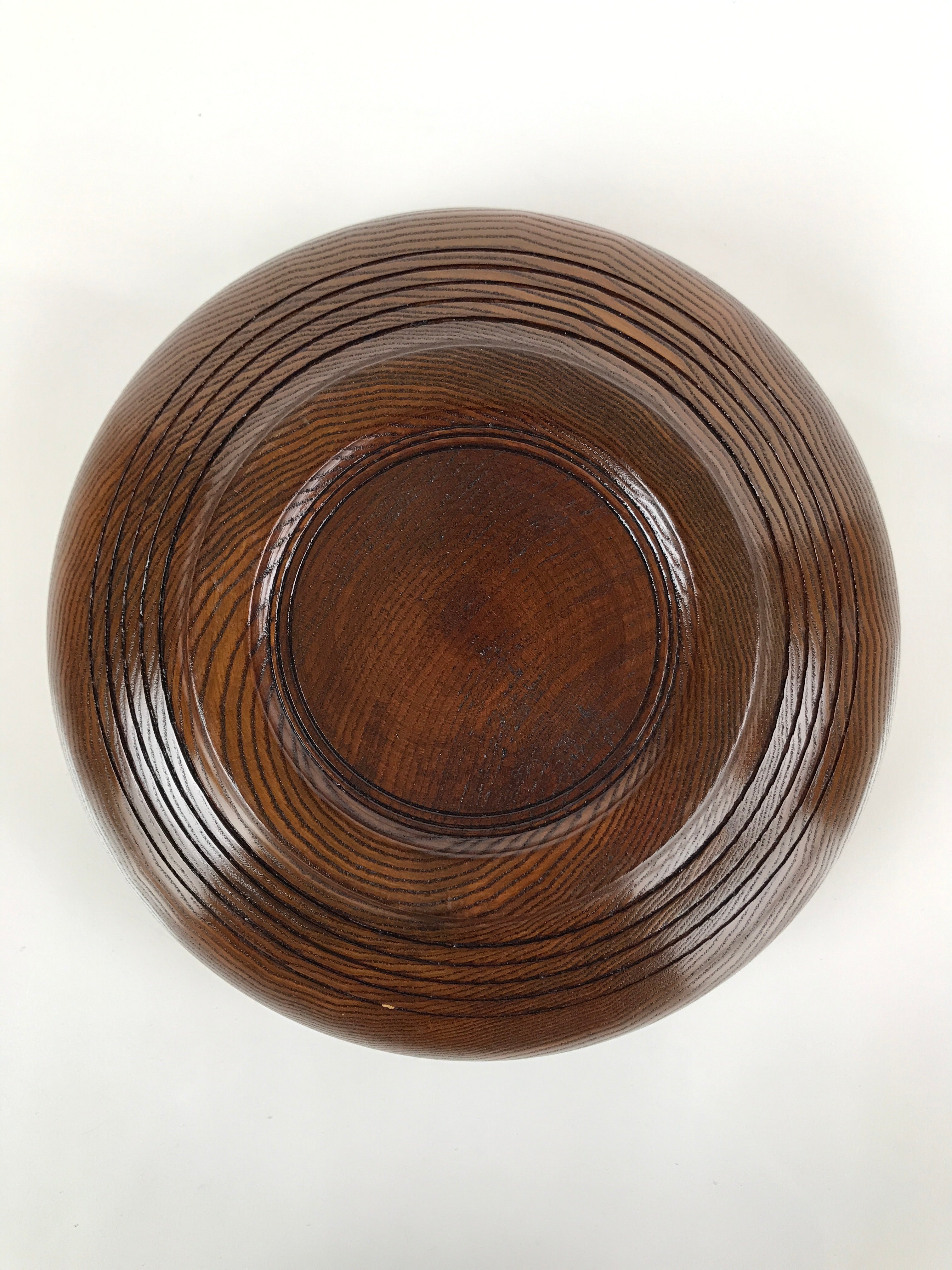 Japanese Brushed Lacquer Wooden Kashiki Snack Bowl Vtg Kashibachi Brown L156