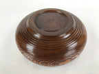 Japanese Brushed Lacquer Wooden Kashiki Snack Bowl Vtg Kashibachi Brown L156