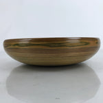 Japanese Brushed Lacquer Wooden Kashiki Snack Bowl Vtg Kashibachi Brown L285