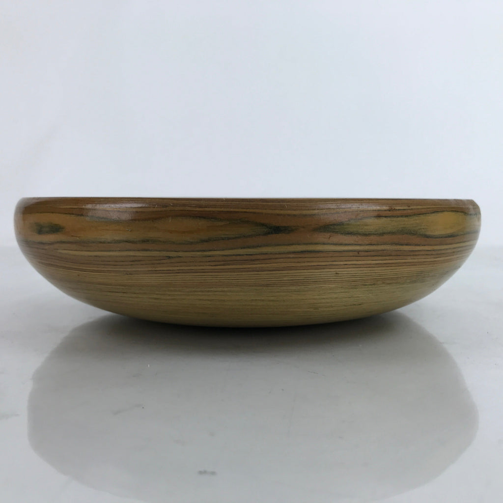 Japanese Brushed Lacquer Wooden Kashiki Snack Bowl Vtg Kashibachi Brown L285