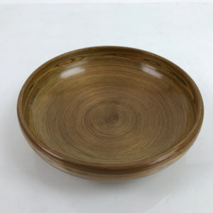 Japanese Brushed Lacquer Wooden Kashiki Snack Bowl Vtg Kashibachi Brown L285