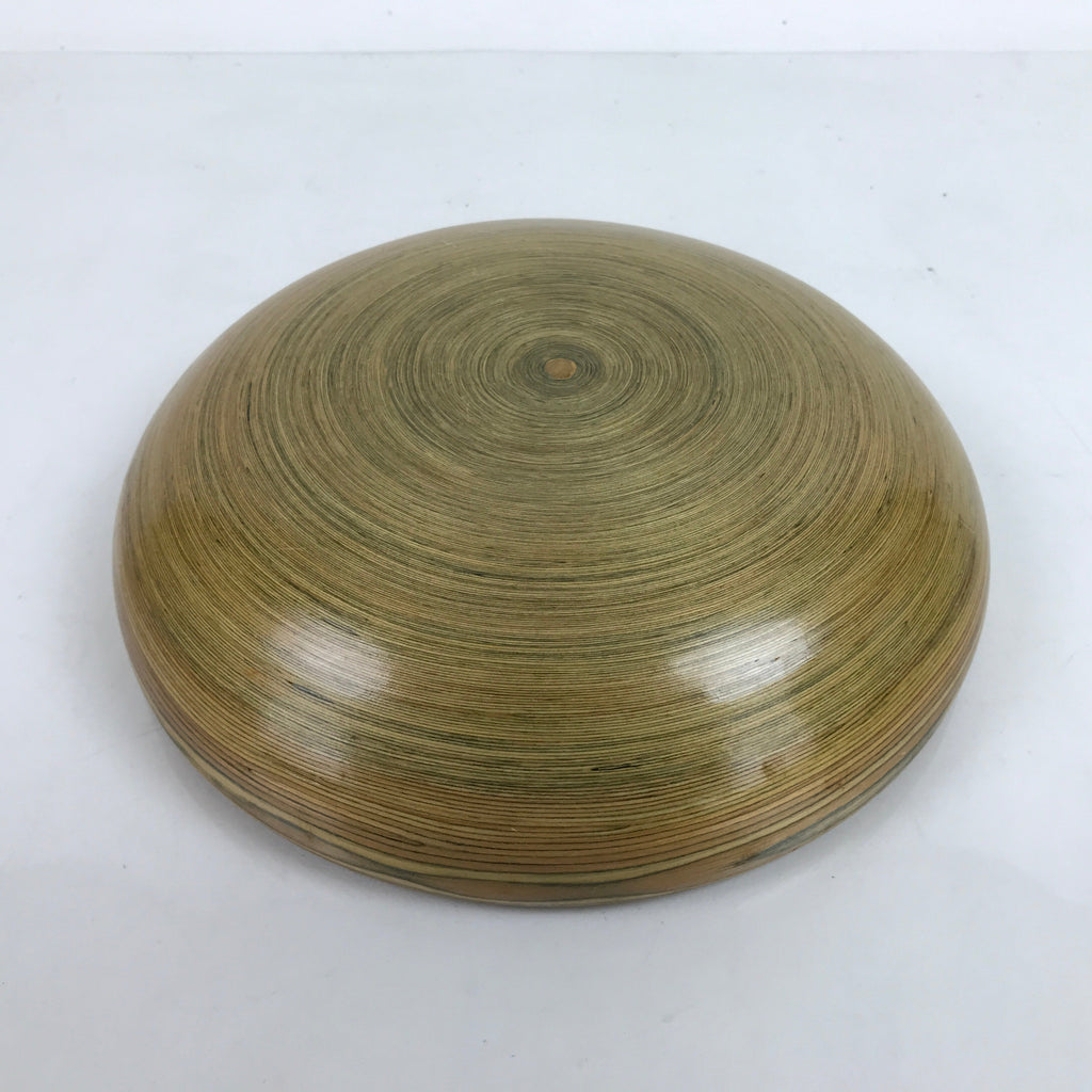 Japanese Brushed Lacquer Wooden Kashiki Snack Bowl Vtg Kashibachi Brown L285