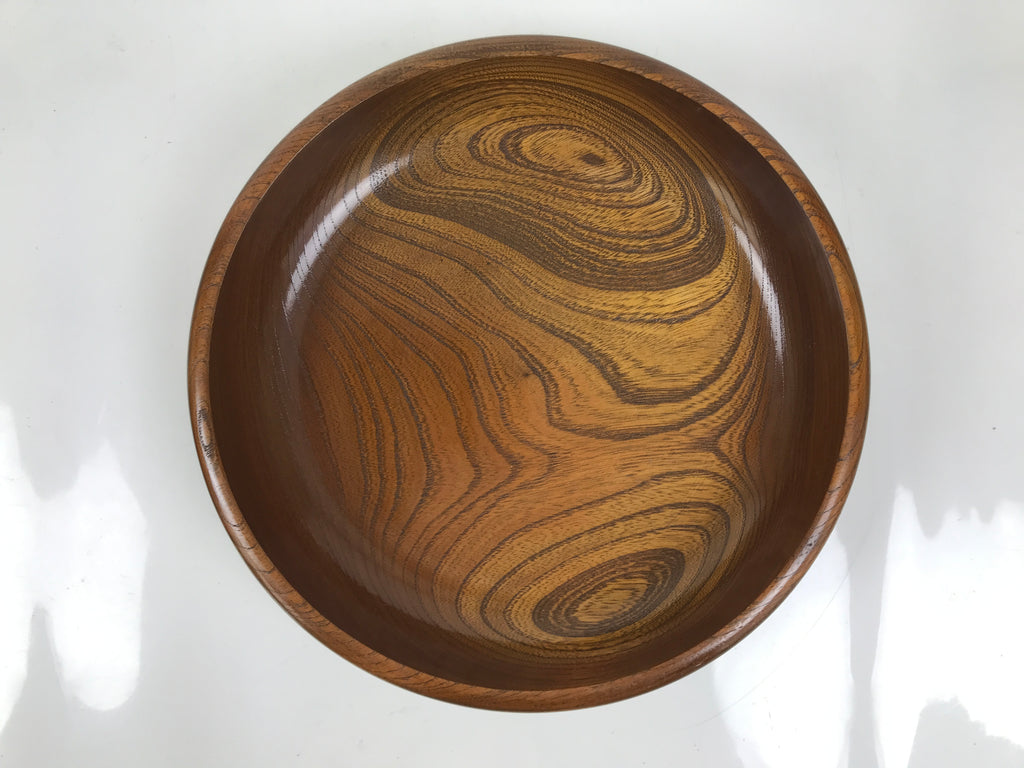 Japanese Brushed Lacquer Wooden Kashiki Snack Bowl Vtg Kashibachi Brown L522
