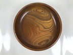 Japanese Brushed Lacquer Wooden Kashiki Snack Bowl Vtg Kashibachi Brown L522