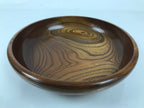 Japanese Brushed Lacquer Wooden Kashiki Snack Bowl Vtg Kashibachi Brown L522