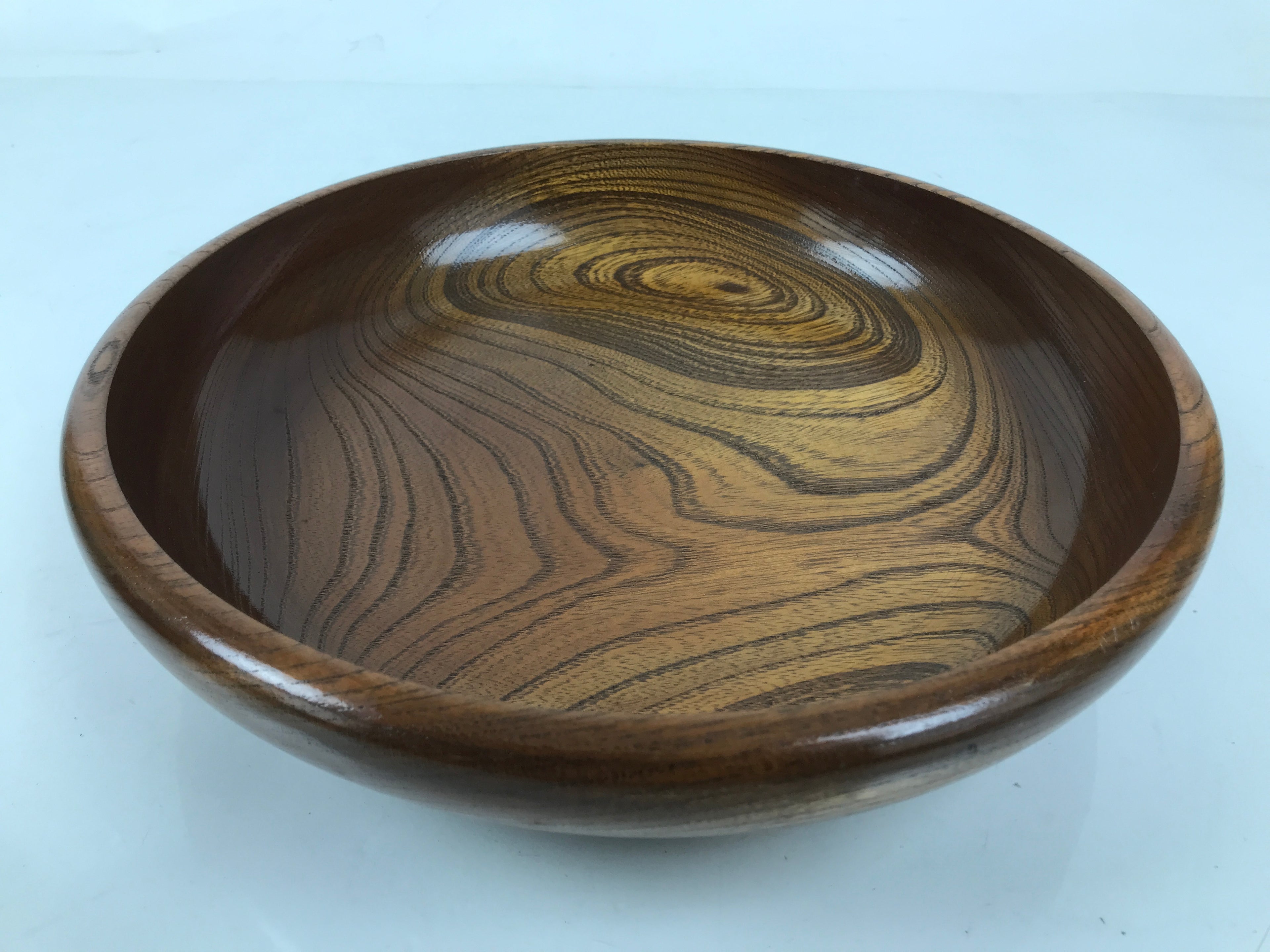 Japanese Brushed Lacquer Wooden Kashiki Snack Bowl Vtg Kashibachi Brown L522