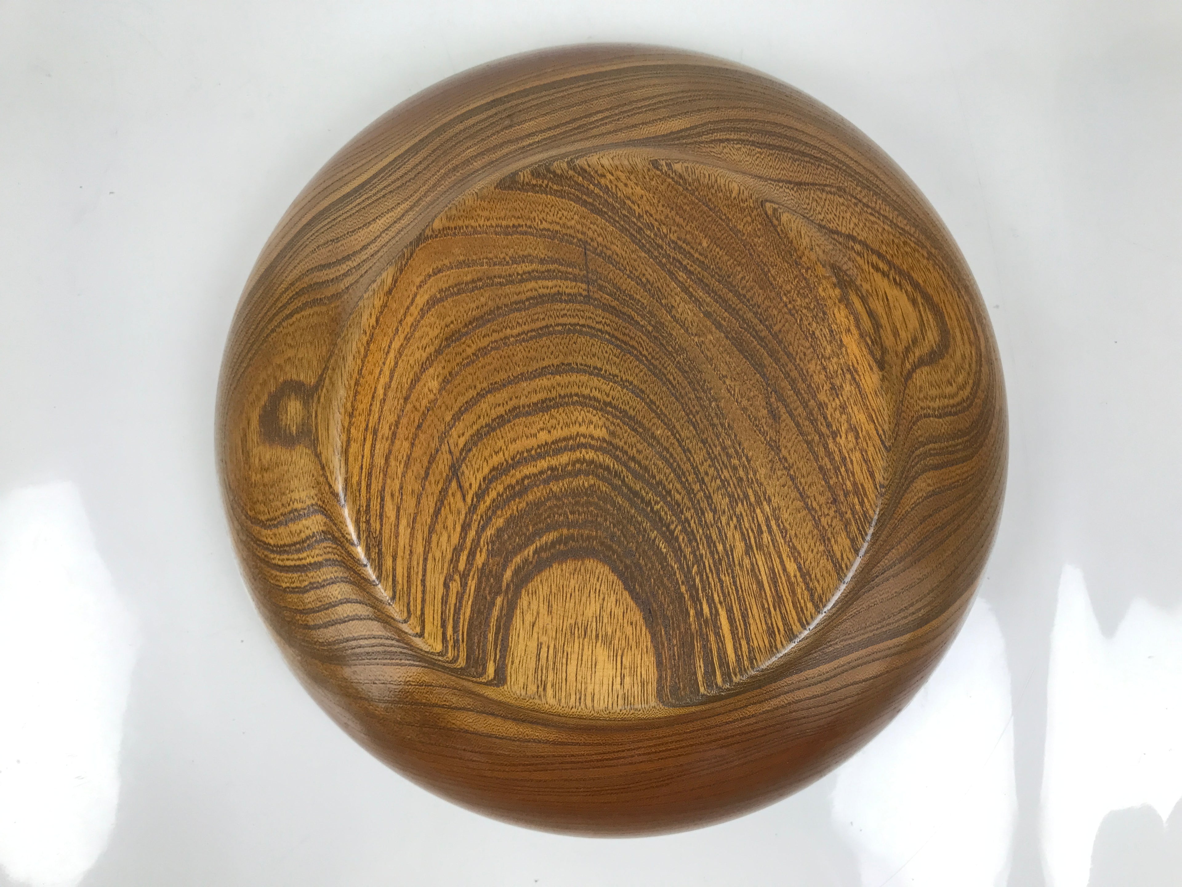 Japanese Brushed Lacquer Wooden Kashiki Snack Bowl Vtg Kashibachi Brown L522