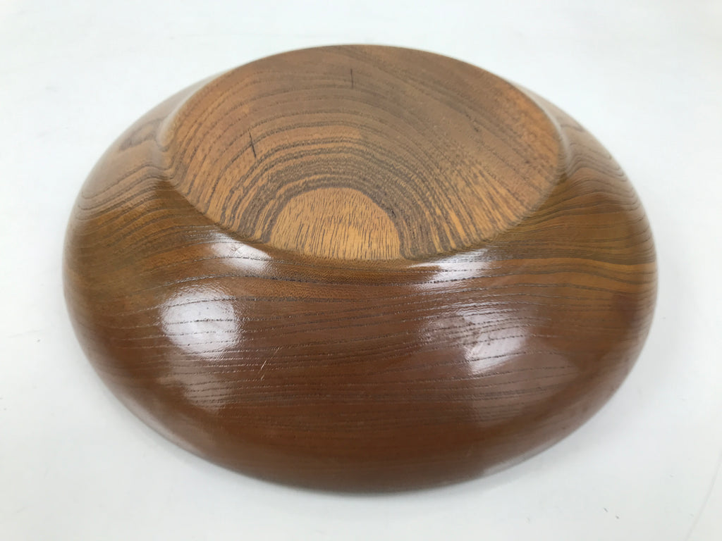 Japanese Brushed Lacquer Wooden Kashiki Snack Bowl Vtg Kashibachi Brown L522