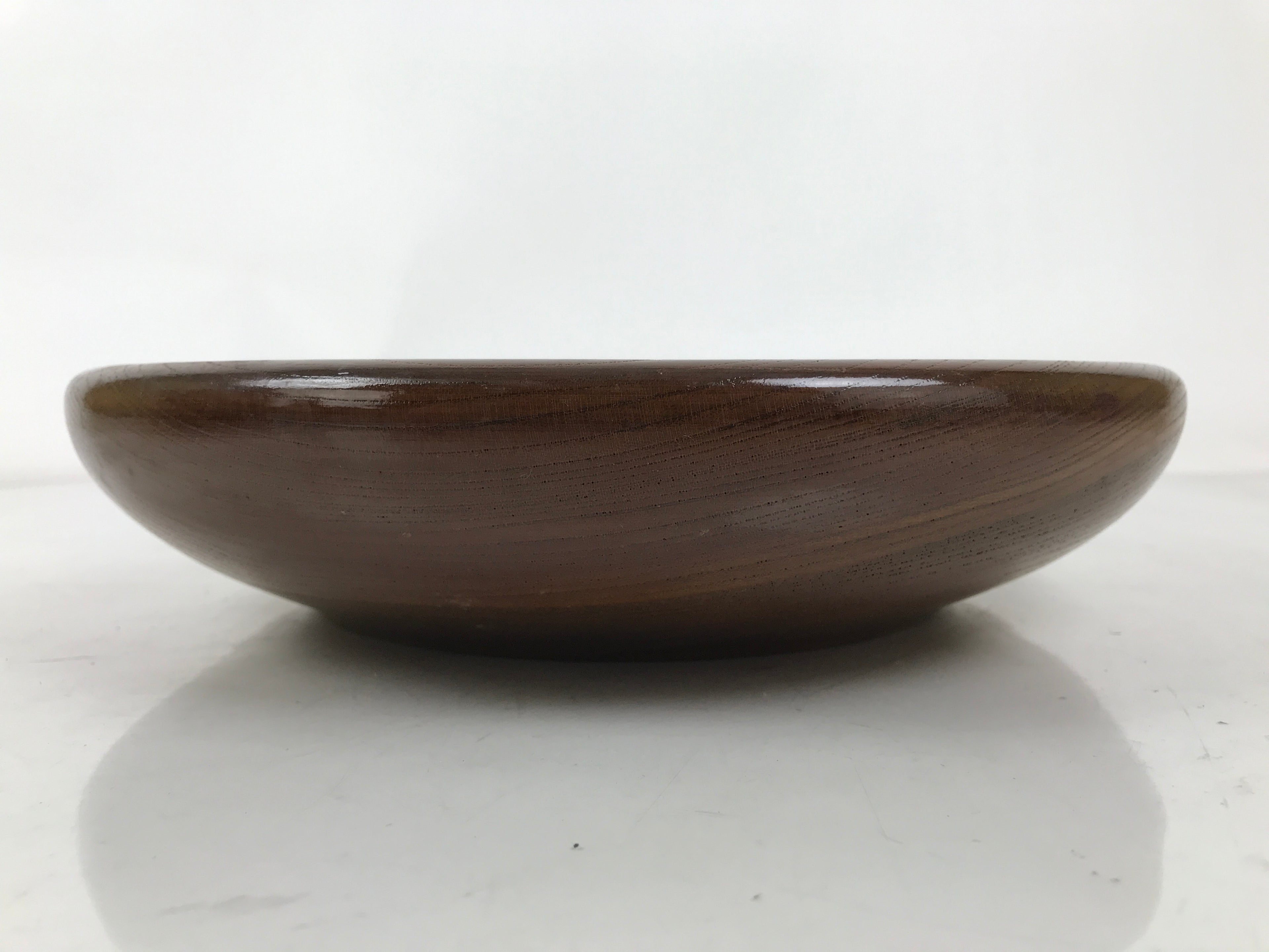 Japanese Brushed Lacquer Wooden Kashiki Snack Bowl Vtg Kashibachi Brown L522