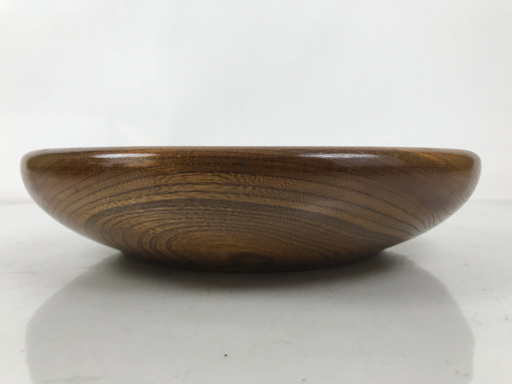 Japanese Brushed Lacquer Wooden Kashiki Snack Bowl Vtg Kashibachi Brown L522