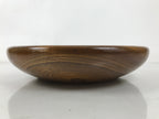 Japanese Brushed Lacquer Wooden Kashiki Snack Bowl Vtg Kashibachi Brown L522