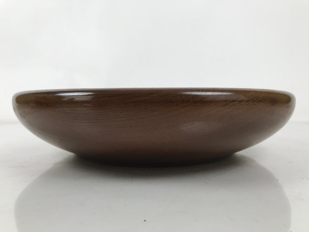 Japanese Brushed Lacquer Wooden Kashiki Snack Bowl Vtg Kashibachi Brown L522