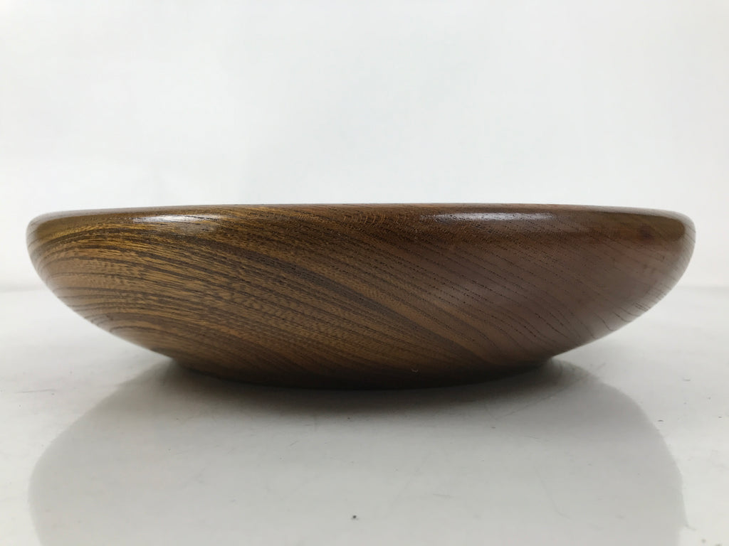 Japanese Brushed Lacquer Wooden Kashiki Snack Bowl Vtg Kashibachi Brown L522