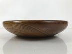 Japanese Brushed Lacquer Wooden Kashiki Snack Bowl Vtg Kashibachi Brown L522