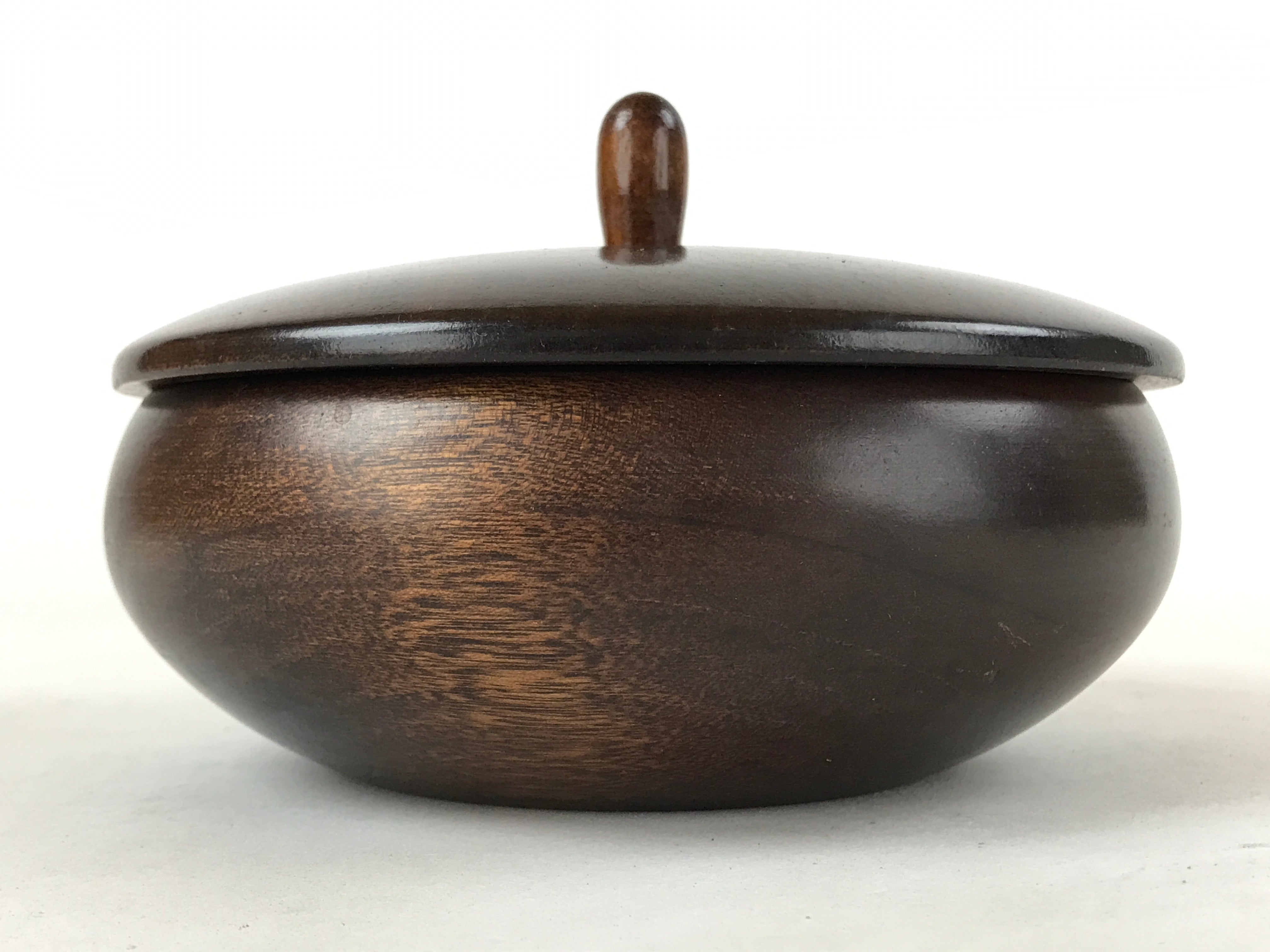 Japanese Brushed Lacquer Wooden Lidded Bowl Kashiki Vtg Tea Ceremony Iris L120