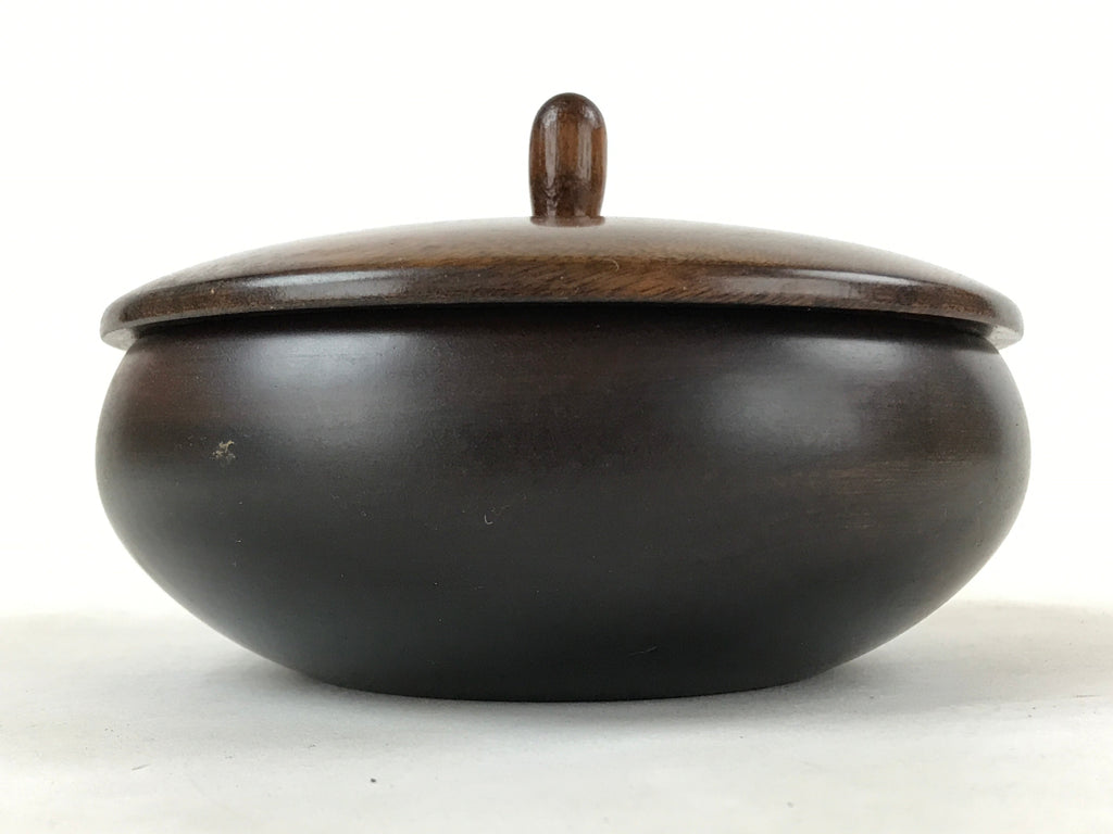 Japanese Brushed Lacquer Wooden Lidded Bowl Kashiki Vtg Tea Ceremony Iris L120