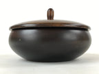 Japanese Brushed Lacquer Wooden Lidded Bowl Kashiki Vtg Tea Ceremony Iris L120