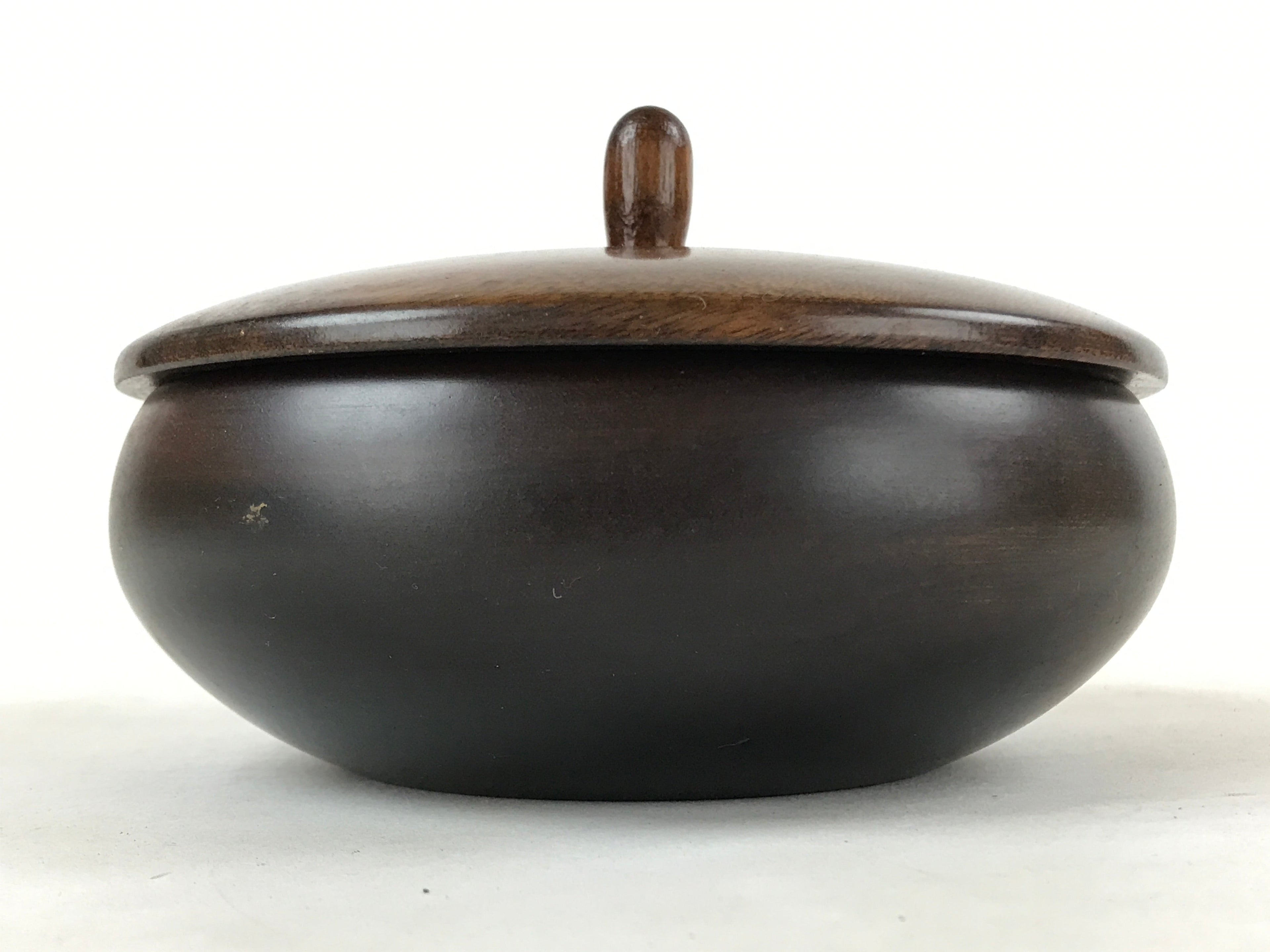 Japanese Brushed Lacquer Wooden Lidded Bowl Kashiki Vtg Tea Ceremony Iris L120