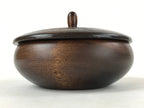 Japanese Brushed Lacquer Wooden Lidded Bowl Kashiki Vtg Tea Ceremony Iris L120