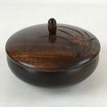 Japanese Brushed Lacquer Wooden Lidded Bowl Kashiki Vtg Tea Ceremony Iris L120