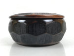 Japanese Brushed Lacquer Wooden Lidded Bowl Kashiki Vtg Tea Ceremony LWB130