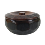 Japanese Brushed Lacquer Wooden Lidded Bowl Kashiki Vtg Tea Ceremony LWB130