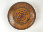Japanese Brushed Lacquer Wooden Lidded Bowl Kashiki Vtg Tea Ceremony Lines L121