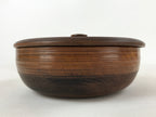 Japanese Brushed Lacquer Wooden Lidded Bowl Kashiki Vtg Tea Ceremony Lines L121