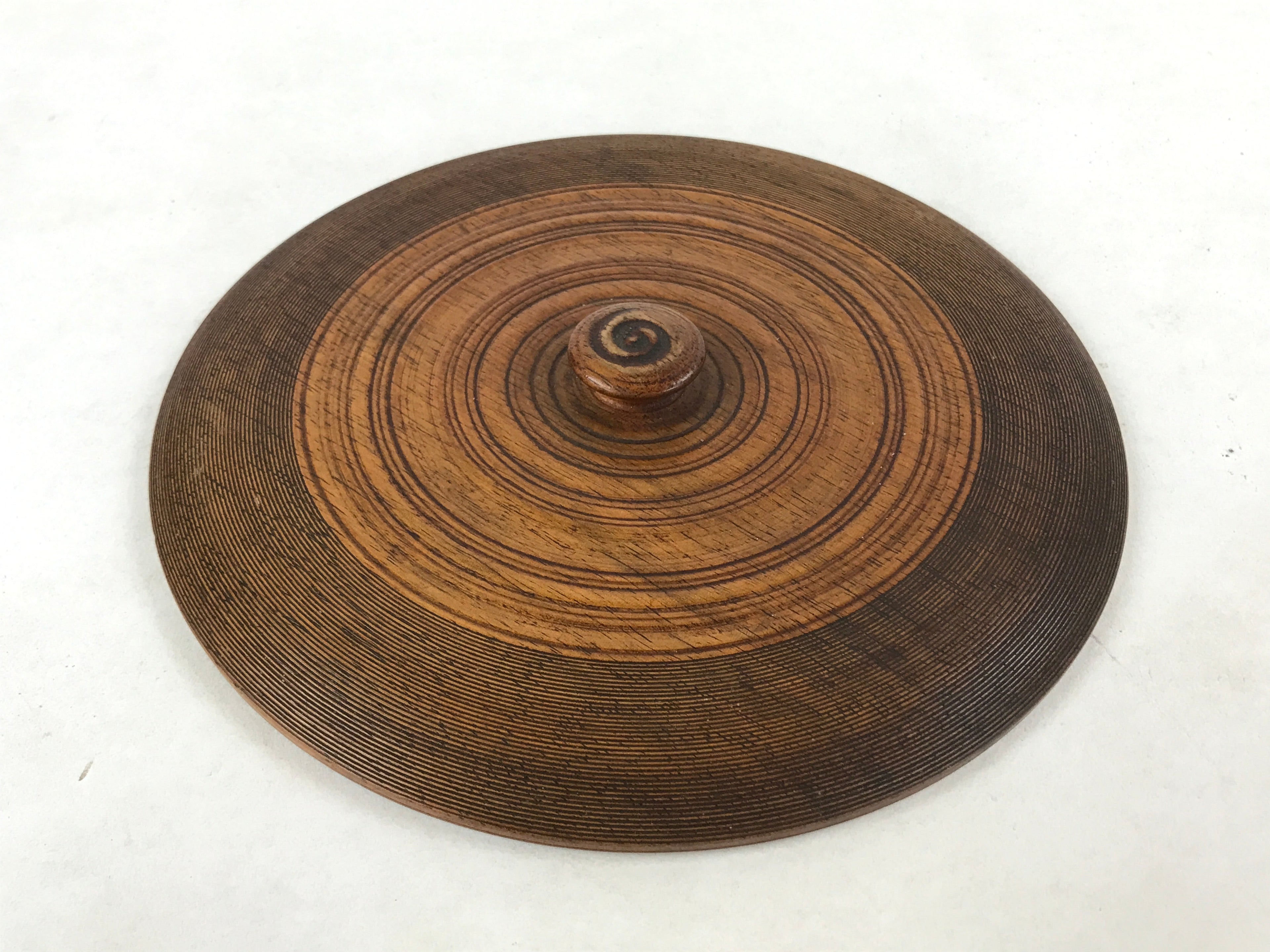 Japanese Brushed Lacquer Wooden Lidded Bowl Kashiki Vtg Tea Ceremony Lines L121