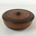 Japanese Brushed Lacquer Wooden Lidded Bowl Kashiki Vtg Tea Ceremony Lines L121