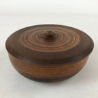 Japanese Brushed Lacquer Wooden Lidded Bowl Kashiki Vtg Tea Ceremony Lines L121