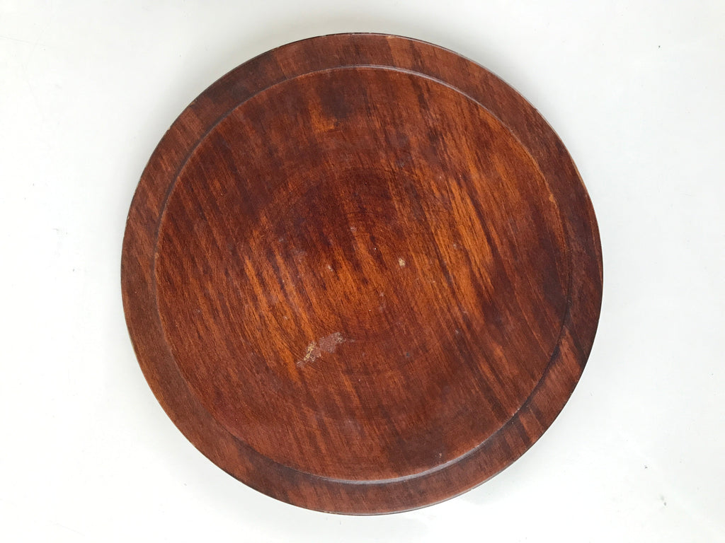 Japanese Brushed Lacquer Wooden Lidded Bowl Kashiki Vtg Tea Ceremony Lines L253