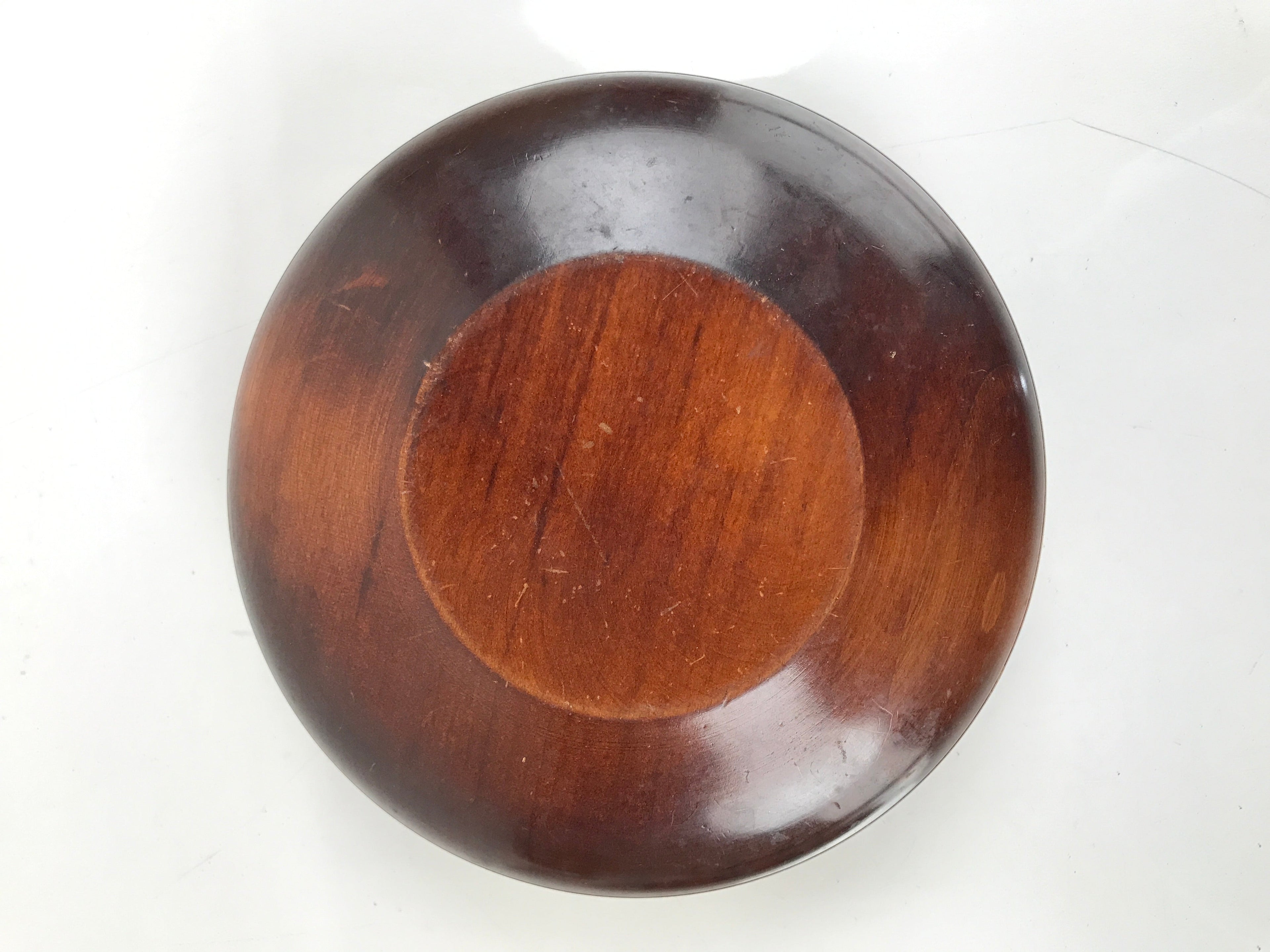 Japanese Brushed Lacquer Wooden Lidded Bowl Kashiki Vtg Tea Ceremony Lines L253