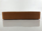 Japanese Brushed Lacquer Wooden Lidded Storage Box Vtg Container Brown L157